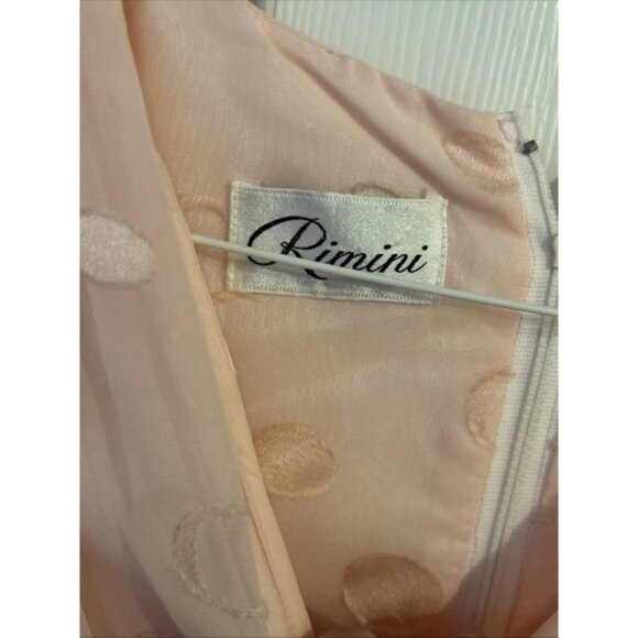 Vintage 80s Rimini Pink Long Sleeve Flowy Dress Prom Glam Chiffon - Picture 3 of 7